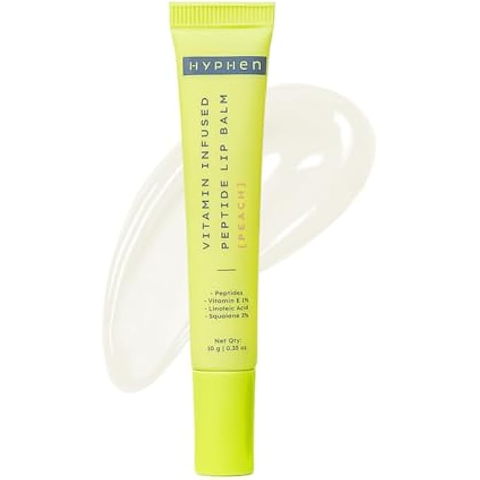 HYPHEN - PEACH LIP BALM FOR DRY & CHAPPED LIPS | VITAMIN INFUSED PEPTIDE | HYDRATING & MOISTURIZING BALM FOR MEN & WOMEN | PRODUCTS | LIP BALM SMOOTHEN LIPS & REPAIR MOISTURE BARRIER | VEGAN, - Image 1